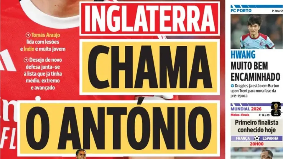 Por cá: Benfica "venda para comprar" e FC Porto tem "Hwang na mesa"