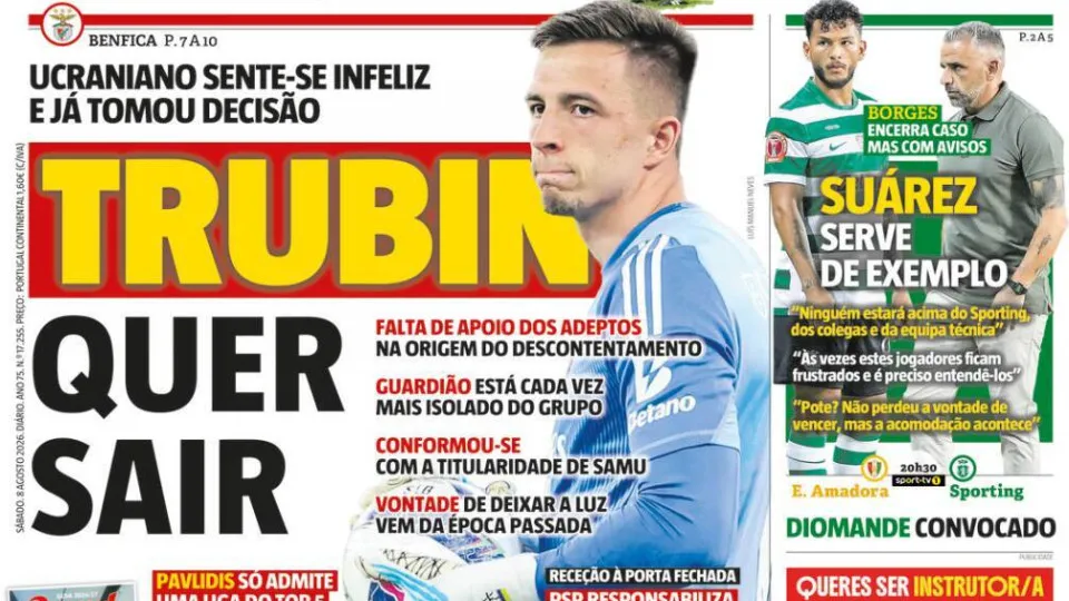 Destaques do Desporto: Trubin deseja deixar o Benfica e Sporting inicia nova época