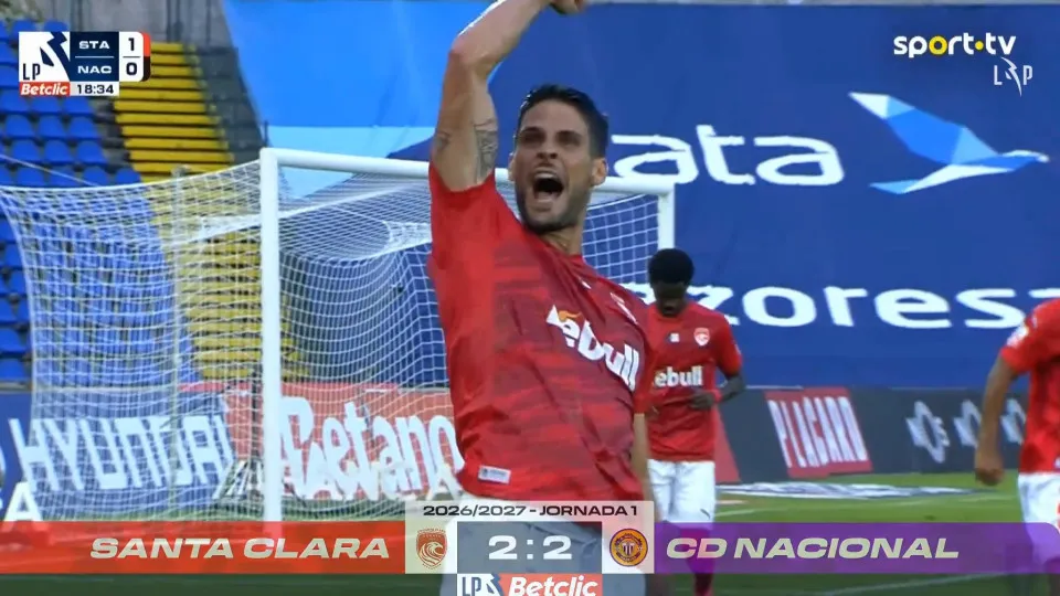 Ainda não viu? Eis os quatro golos do empate entre Santa Clara e Nacional