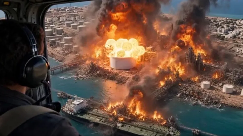 Photo: noticiasaominuto.com Trump publica vídeo de IA que mostra destruição da ilha iraniana de Kharg