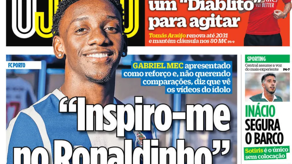 Destaques da imprensa desportiva: Echeverri no Benfica e Mec no FC Porto