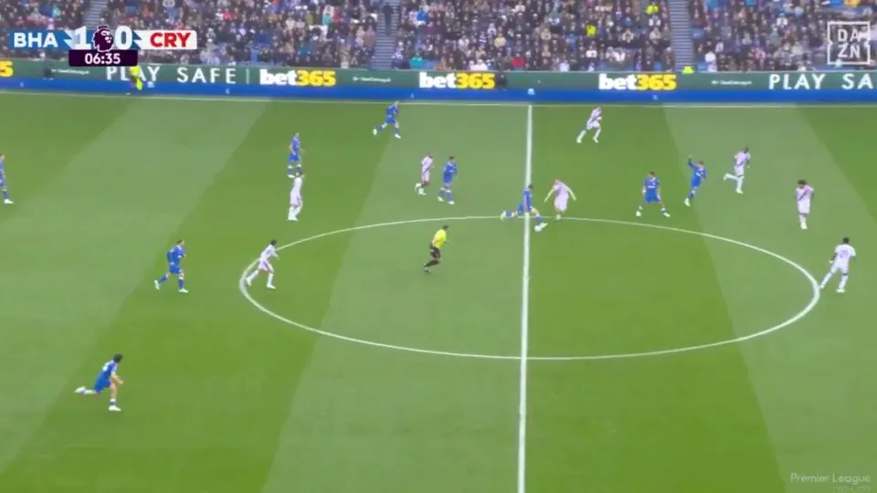 Diego Gomez scores from midfield as Brighton lead Crystal Palace 3-0