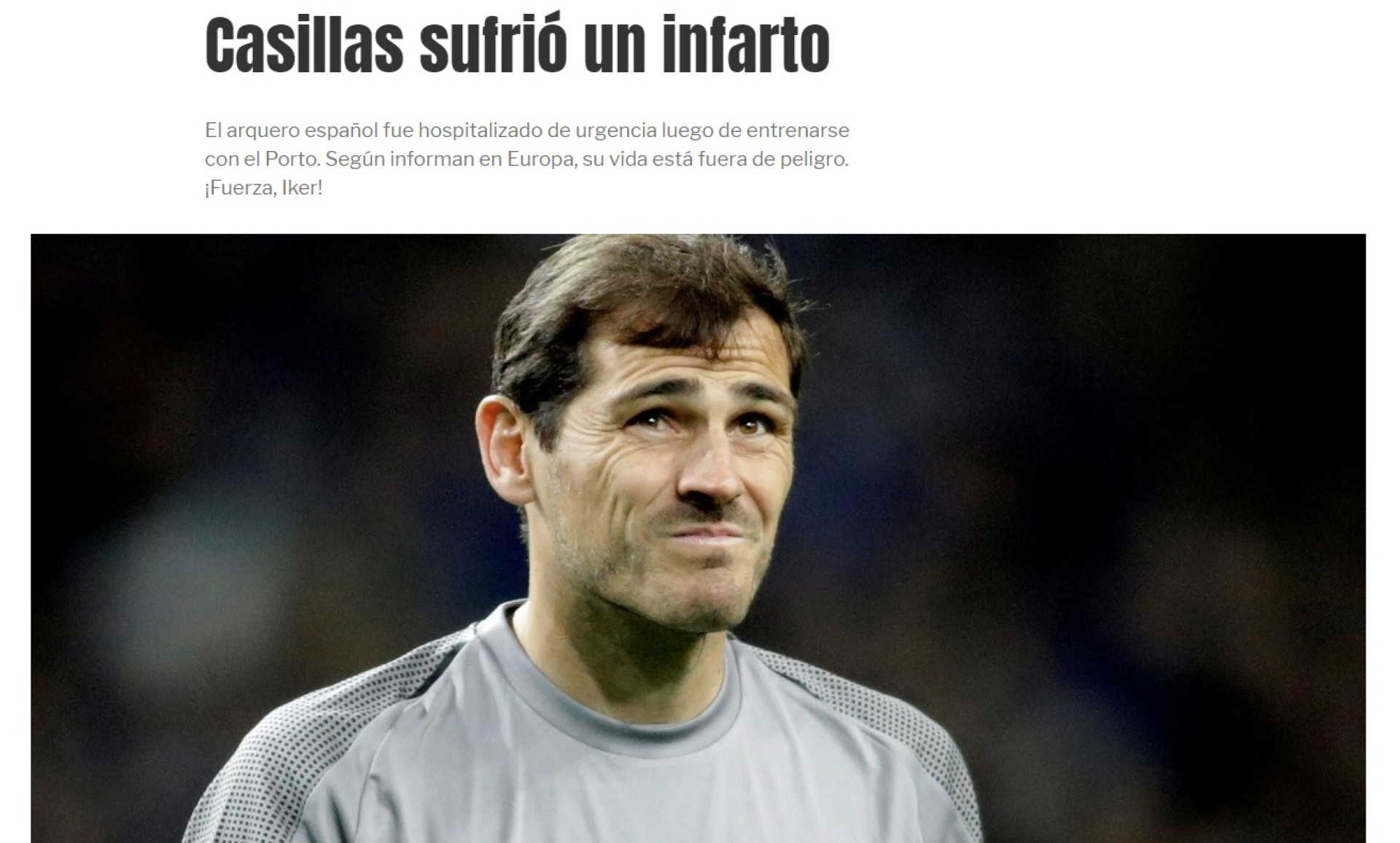 Imprensa internacional reage em peso a enfarte súbito de Iker Casillas