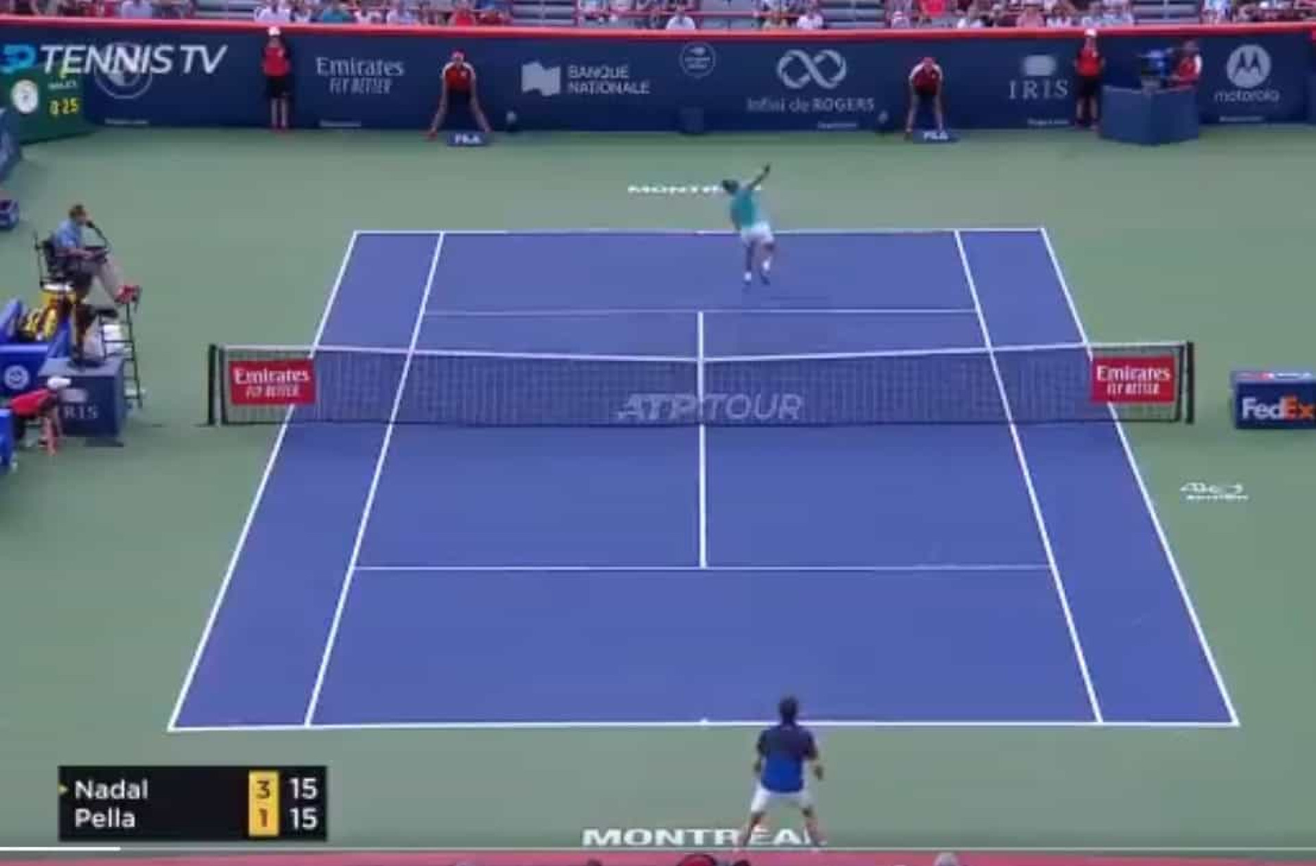 Nadal fez este ponto de costas: "Improvisação impressionante"