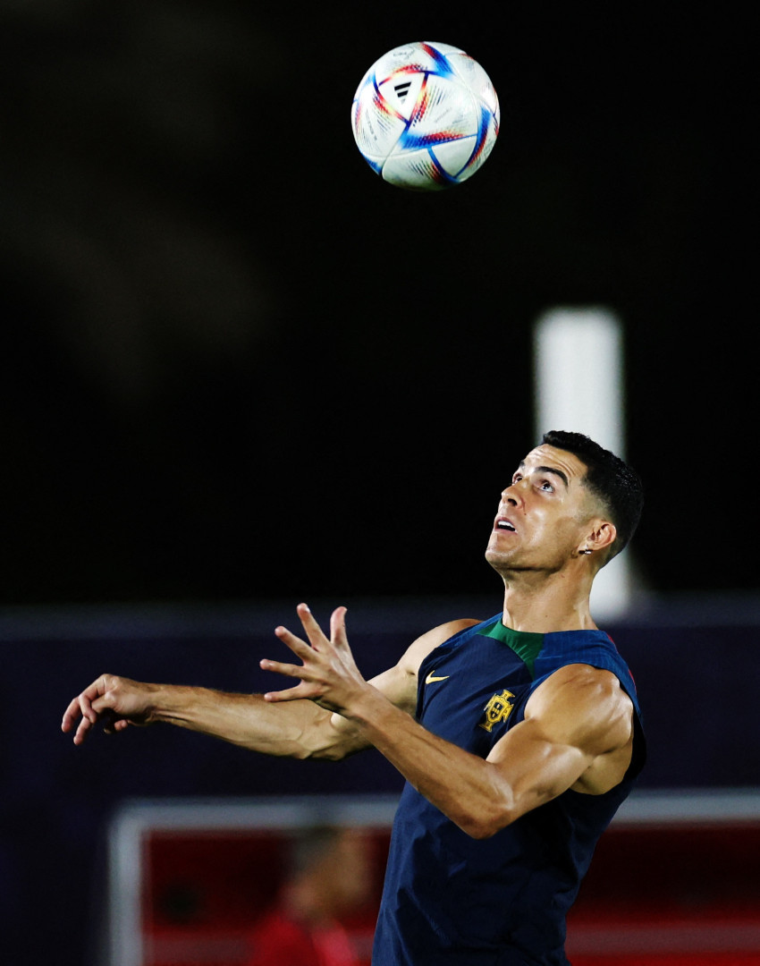 As imagens do treino da seleção com Cristiano Ronaldo em destaque