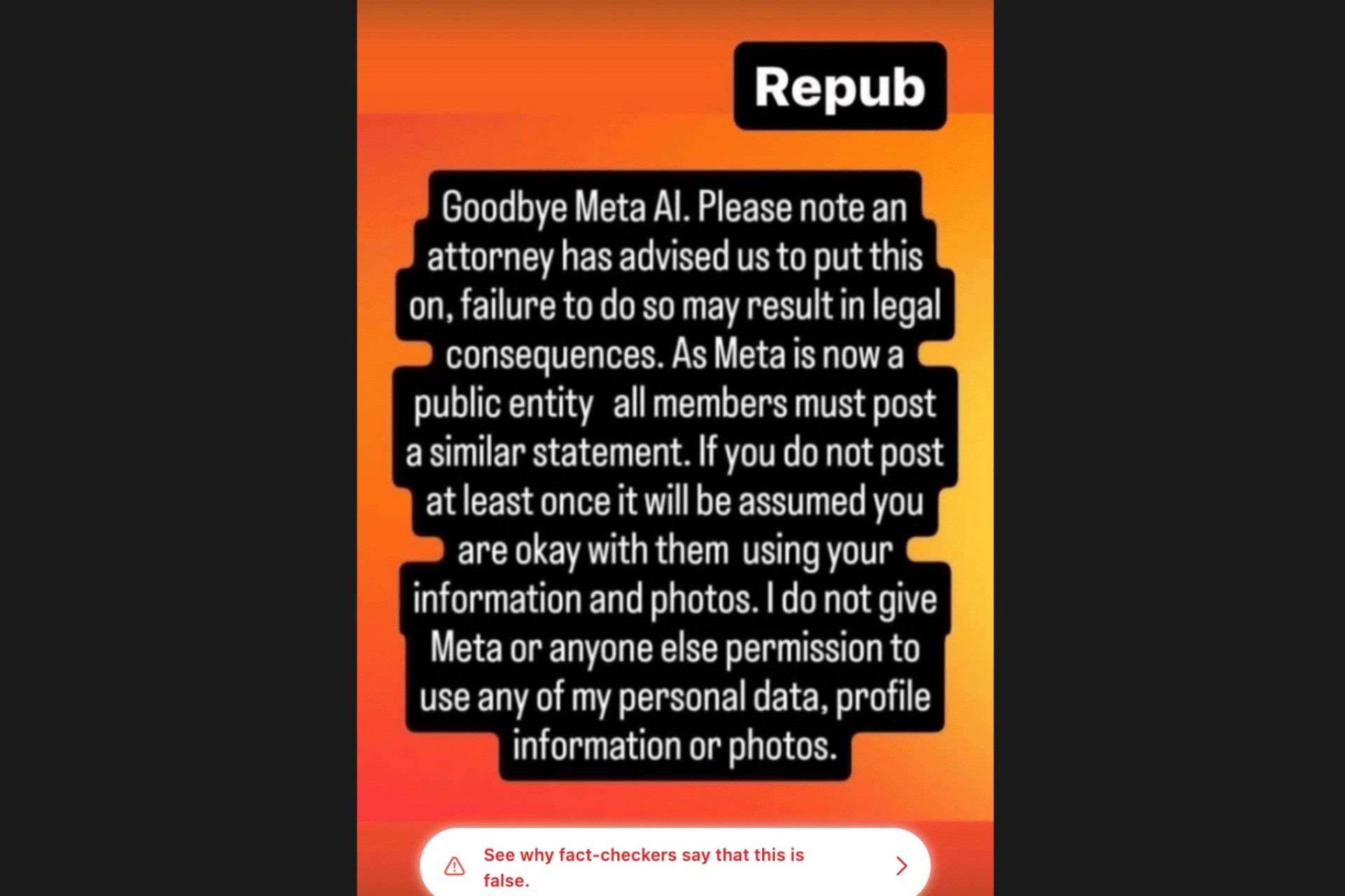 Expertos han desmentido una publicación viral sobre “Adiós, Meta AI”